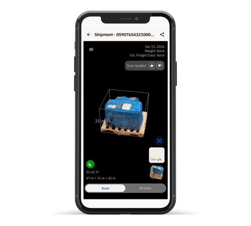 Dockware mobile pallet scanning on a phone